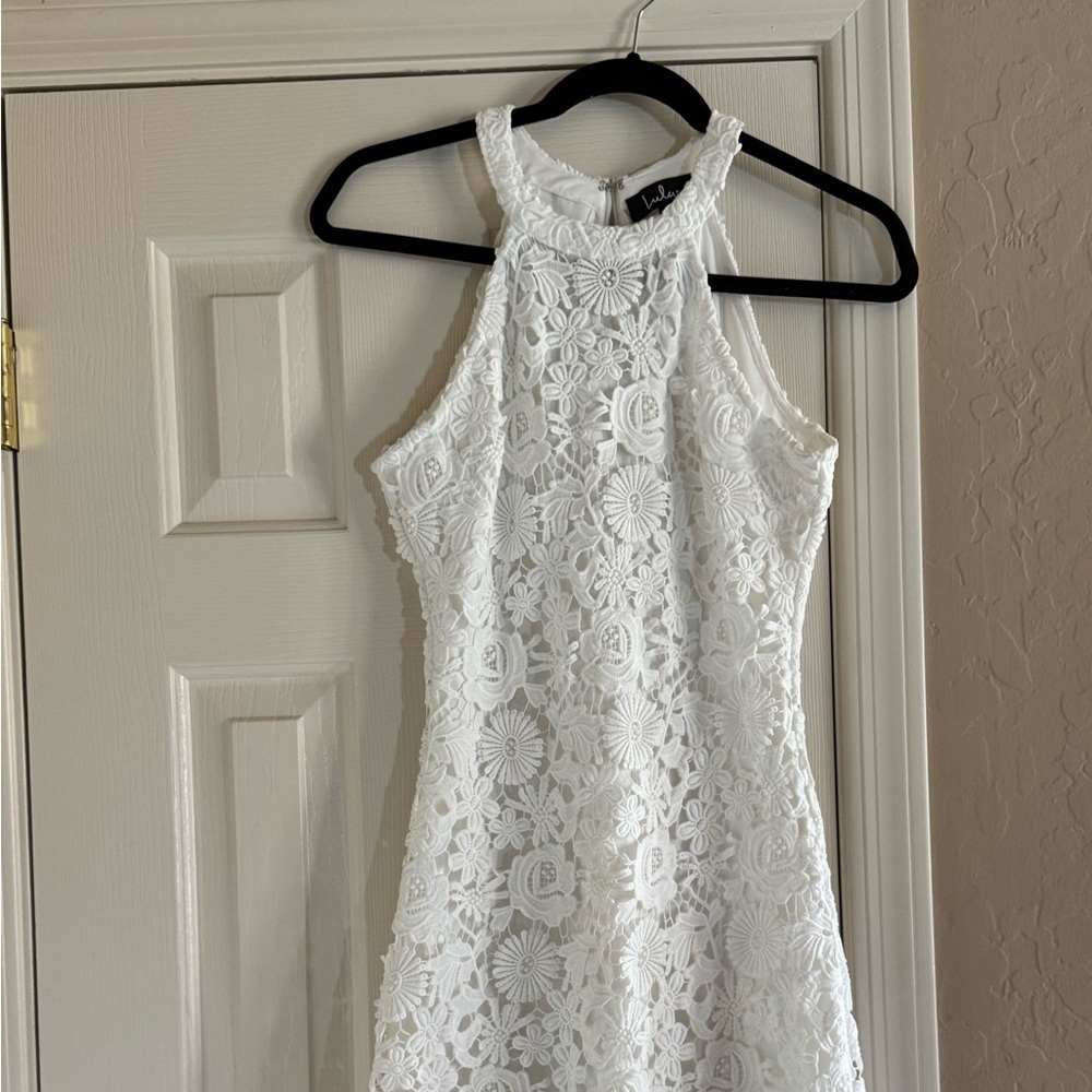 Lulu's White Floral Lace Dress